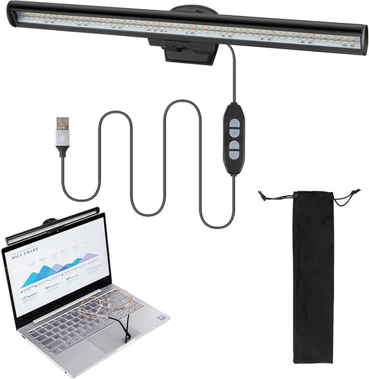 Computer Monitor Light,Screen Light Bar USB Powered Monitor Clamp Lamp,Eye Protect Clip On Monitor Lamps,Adjustable Brightness/Color,Over Monitor Light Bar