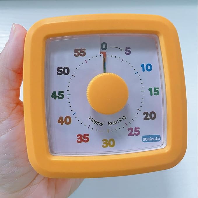 Visual Timer for Kids 60 Minute, Rainbow Countdown Clock with Silent Operation & Adjustable Alarm, Time Management Tool for Classroom, Kitchen, Toddler ADHD, Autism, Study, Pomodoro