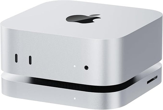 Mate Mini-B for Mac mini M4 Dock,80Gbps Aluminum Alloy Stand with M.2 PCle SSD Solt (up to 8TB), USB-C*1、USB-A 3.0 * 2、2.5G LAN*1、SD4.0 * 1、Type-C(PD3.0)*1, Audio Jack
