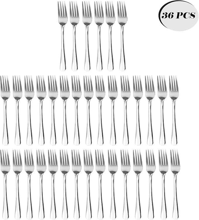 36 PCS Dinner Fork Set - Stainless Steel Silverware Fork 7.1 Inch with Dishwasher Safe Flatware Forks for 36,Table Forks for Home,Kitchen or Restaurant