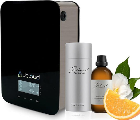JCLOUD Smart Scent Air Machine for Home with Spring Breeze Inspired by InterContinental Hotel Essential Oils 100ML, HVAC Scent Diffuser Cover Up to 2000 Sq. Ft with Cold Air Technology for Large Room