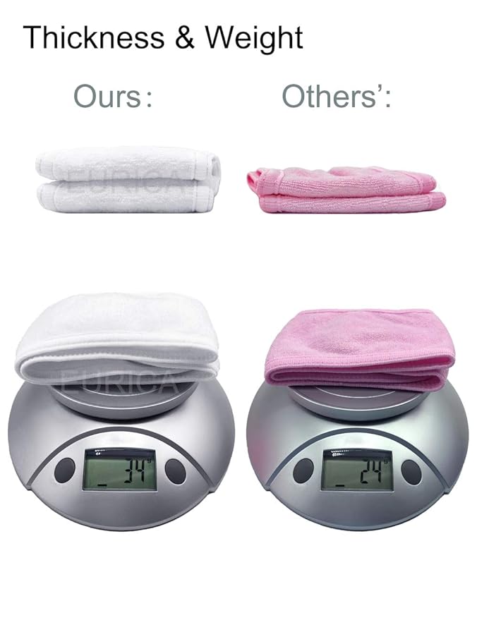 EUICAE Spa Headband Sweat Towel Wrap Non-Slip Stretchable Washable for Face Wash, Facial Treatment, Sports (White 5pcs)