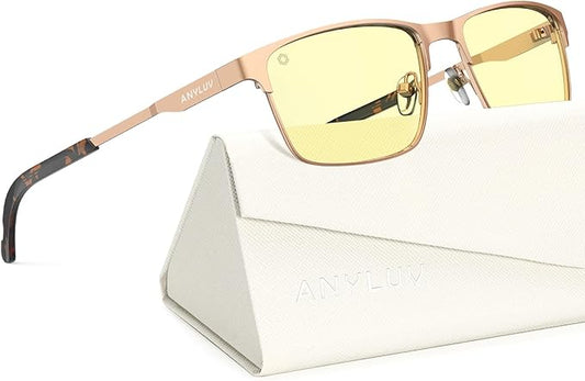 ANYLUV Blue Light Glasses for Men/Women, Lightweight Blue Light Blocking Glasses, Anti-Eye Strain Computer Glasses for Gaming