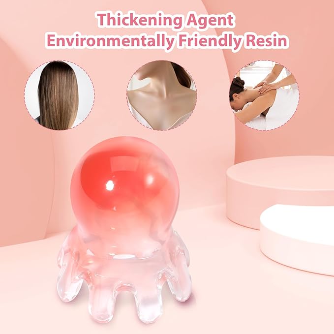 2 Pcs Octopus Head Massager Comb, Scalp Massager Tool Point Massage Comb Head SPA Equipment Acupressure Tool Scalp Scratcher with 8 Unique Points, for Heads and Body Relaxation (Pink)