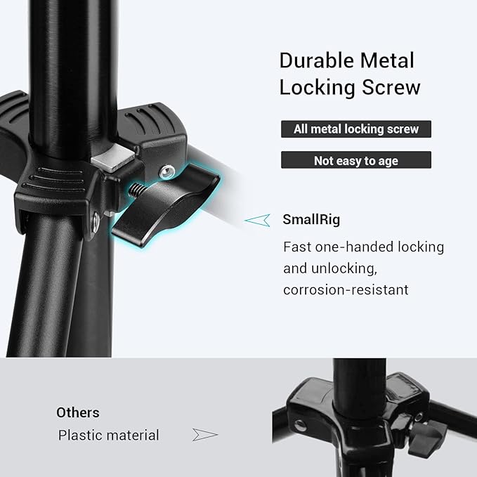 SMALLRIG Photography Light Stand 110"/9.2ft/280cm, Air-Cushioned Aluminum Photo Video Tripod Stand with 1/4" Screw for Softbox, Studio Light, Reflector and Ring Light, Max Load 8kg, RA-S280