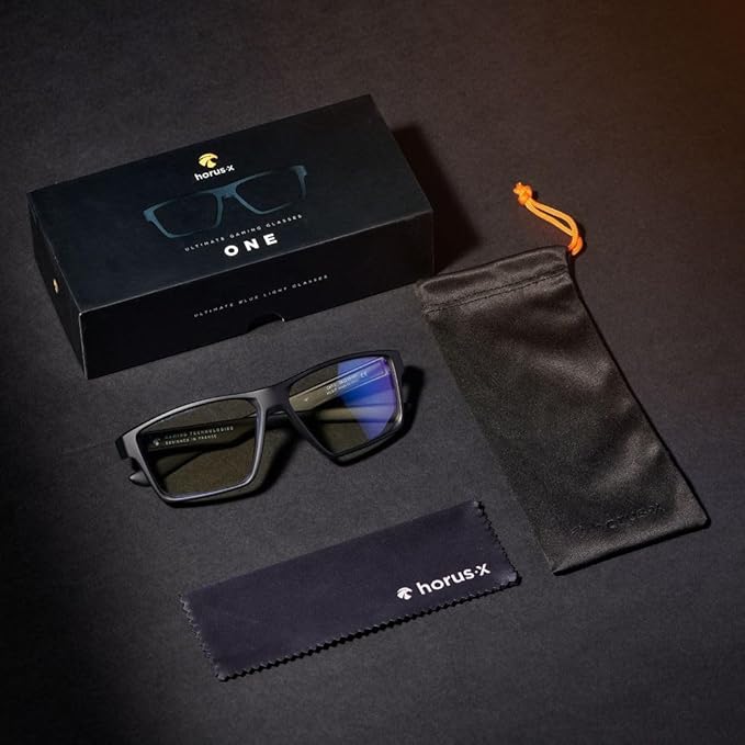 Horus X - Gaming Glasses | Blue Light Blocking Computer Screen Glasses | Anti Fatigue & Eyestrain for Men and Women