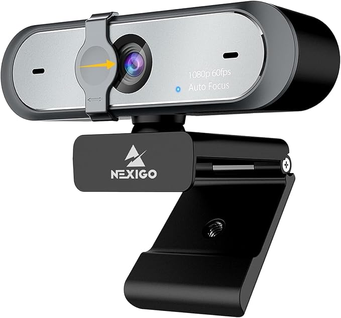 NexiGo N660P (Gen 2) 1080P 60FPS Webcam with Software Control, Dual Microphone & Cover, Autofocus, HD USB Computer Web Camera, for OBS/Gaming/Zoom/Skype/FaceTime/Teams/Twitch