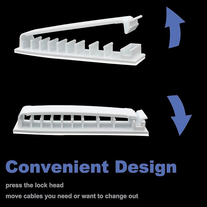 Cable Clips Holder, Self Adhesive Cables Management Clips Cord Organizer Charger for Home Office Desktop Nightstand Car Wire, Cord Holders 2 PCS