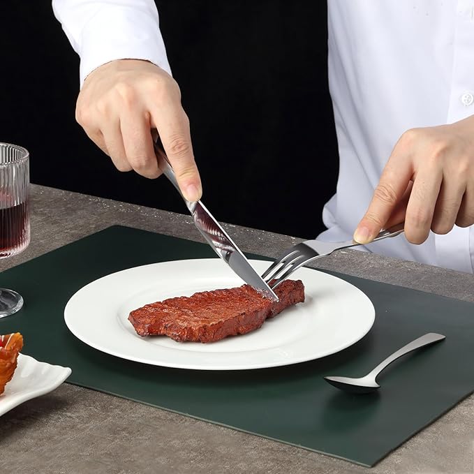 12-Piece Dinner Fork Set, 8-Inch Silverware, 3-Tine Forks, Top Food Grade Stainless Steel, Highly Mirror Polished, Dishwasher Safe