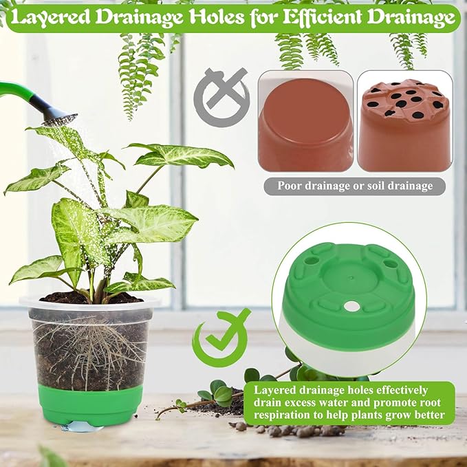 Caffox 55PCS Reusable Seed Starter Kit Includes 30 Packs 3.5" Clear Nursery Pots with Silicone Base, Repotting Mat, Gardening Gloves, Plant Labels and Seedling Tools for Easy Transplant