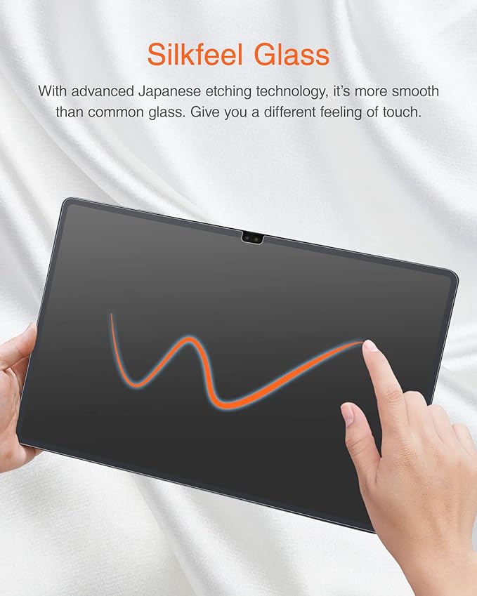 KCT Nano-Texture Glass Screen Protector Compatible with Samsung Galaxy Tab S10 Ultra /S9 Ultra / S8 Ultra 14.6 Inch,Touch Like Silk, Auto-Alignment Tool, Matte Tempered Glass