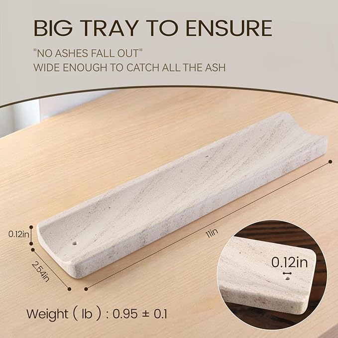 Koville Marble Incense Holder, Incense Holder for Sticks, Incense Sticks Holder Ash Catcher for Meditation Yoga SPA, Natural Stone Incense Burner, Home Table Decor