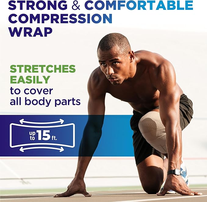 Premium Elastic Bandage Wrap – (2pk) – 4” Self-Closing Reusable Compression Bandage Wrap for Legs and Arms - Foot, Elbow, Knee Wrap