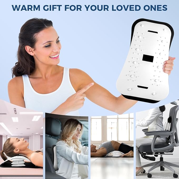 Back Stretcher for Lower Back Pain Relief,Adjustable Lumbar Traction Device, Ergonomic Spine Board with Acupressure Points,Back Massager for Spinal Decompression and Scoliosis