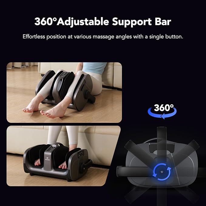 Foot Massager with Heat & Vibration, Shiatsu Foot Massager Machine for Pain Relief, Deep Tissue Kneading, Adjustable Vibration &Pressure -Massage Feet, Leg, Calf, Ankle, Gifts for Dad Mom