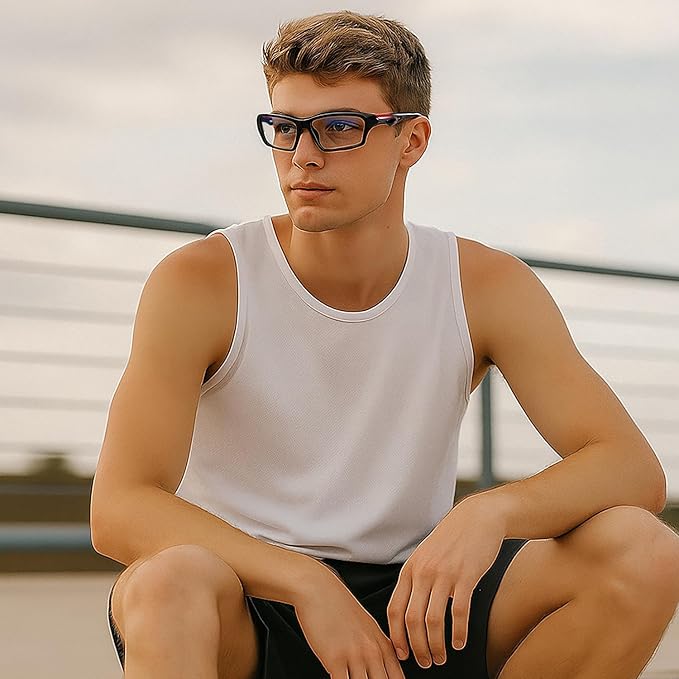 kimorn Blue Light Blocking Glasses For Women Men,Rectangular Frame Foldable Temple Anti Eyestrain Eye Protection