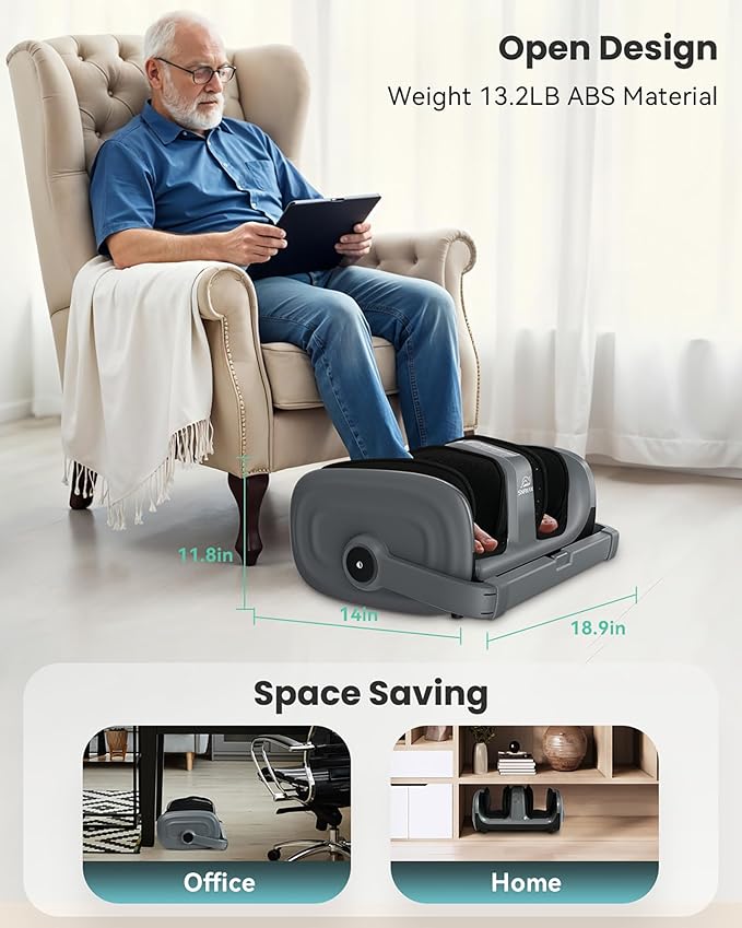 Snailax Shiatsu Foot Massager with Heat, Foot Calf Massager for Plantar Fasciitis, Deep Kneading Rolling Compression, Remote Control Leg Massager, Christmas Gifts for Women, Men