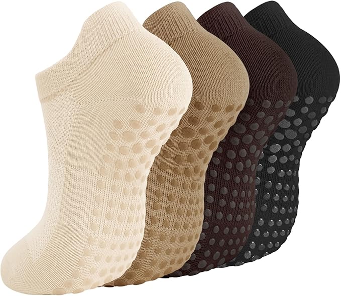 Breslatte Grip Socks Pilates Socks with Grips for Women Non Slip Grippers Womens