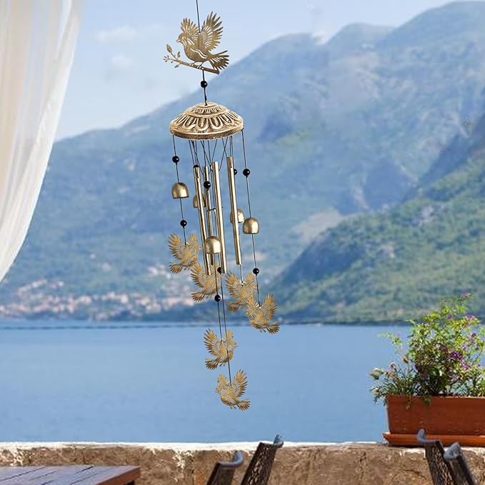 Wind Chimes for Outside, Metal Wind Chimes House Outdoor Decor for Garden Backyard Front Porch Patio, Mom Women/Men Birthday House Warming Gifts, Hummingbird Windchimes