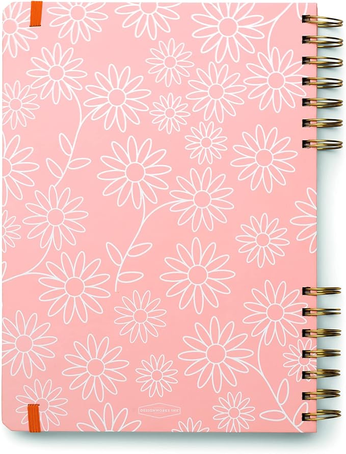 DesignWorks Ink Pink Take Care Spiral Mindfulness Notebook Guided Gratitude and Wellness Journal Undated Daily Planner With Self Care and Activity Prompts and Stickers, 7.5" x 10.25