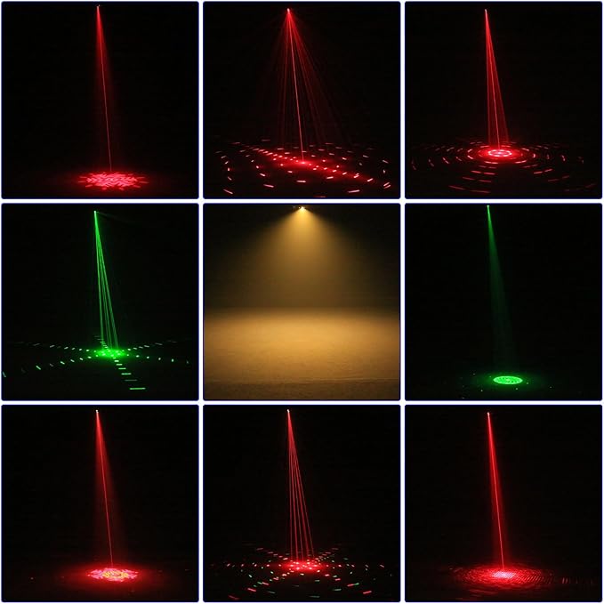 Mini LED Moving Head Effect Lights, Double Head, RGB Color 3535 Beads, 10W Strobe Beads, DMX512 Signal Control, Sound Activation