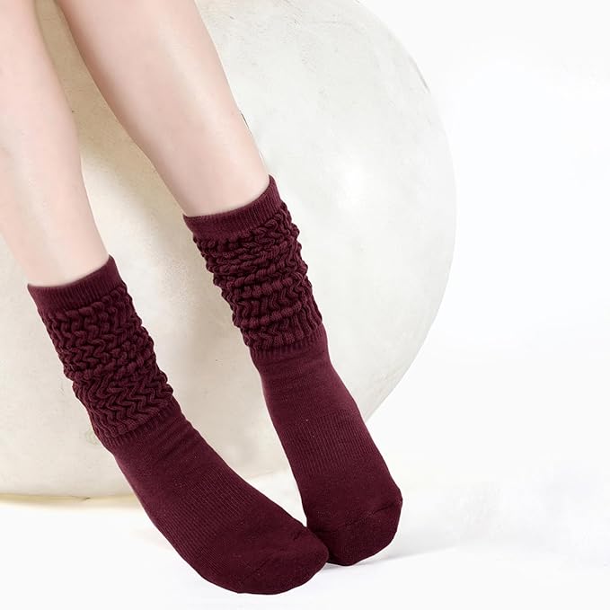 Non-Slip Pilates Yoga Socks with Grips for Women - Stylish Crew Socks for Barre, Ballet, and Workout (Size 5-9)