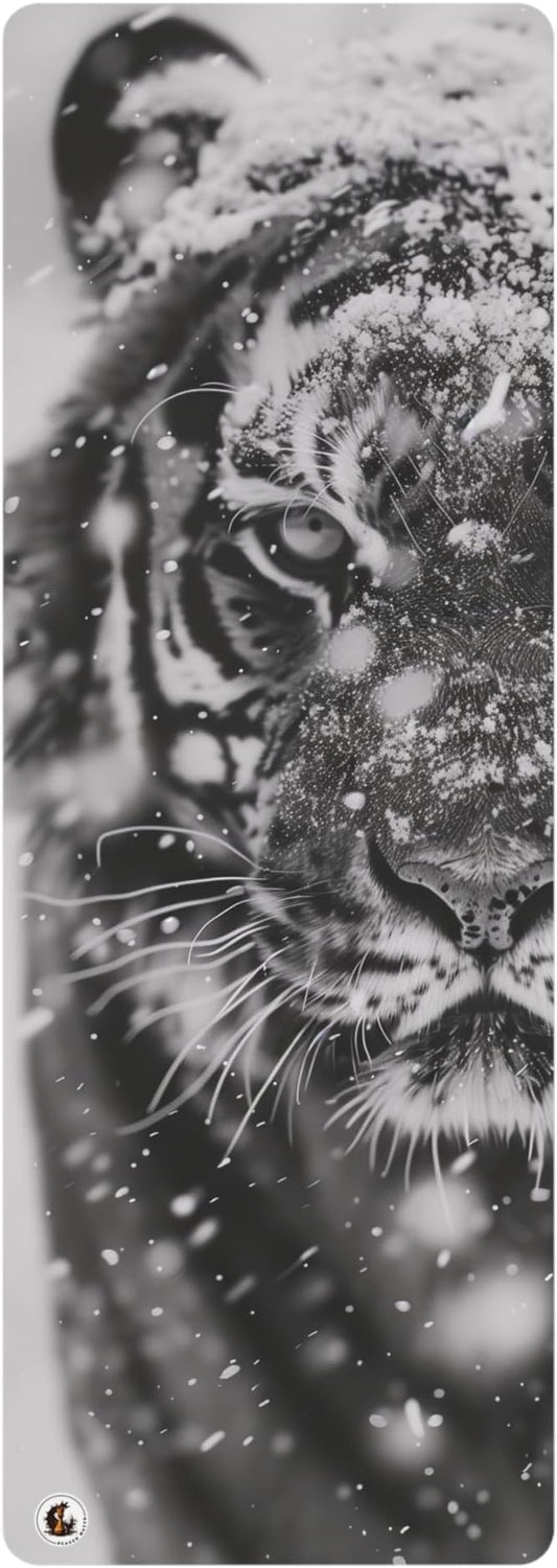 Snowy Tiger Rubber Yoga Mat - Non-Slip Fitness Exercise Mat