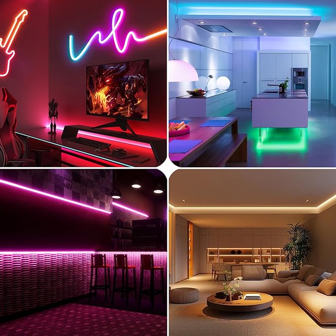 INDARUN RGBW COB Led Light Strip 32.8FT/10M, 6720LEDs, 12mm Flexible Led Tape Light, 24V/8A, 3000K/5000K Dimmable, 50Lumen/W, Bright Smart Led Strip Lights for TV, Bedroom Decor