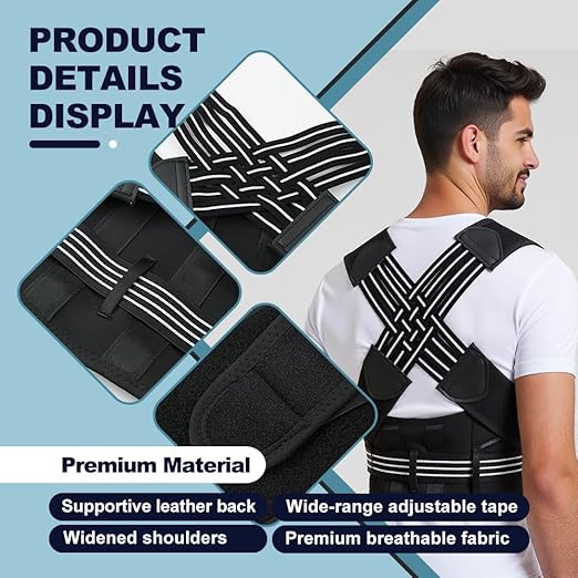 Back Brace Posture Corrector for Women and Men Upgraded Back Brace Adjustable Full Back Support, Shoulder Straightener, Neck, Upper and Lower Back Pain Relief- Scoliosis, Hunchback, Hump, Corrector