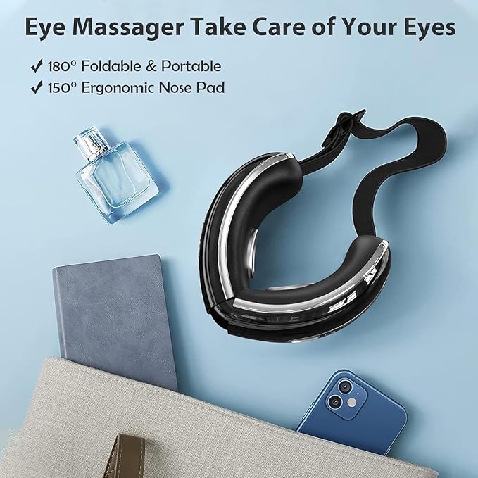 Eye Massager with Heat and Cooling for Migraines, Dry Eyes - Eye Massager Mask for Relaxation Gift for Women and Men