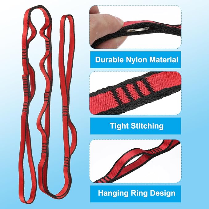 PATIKIL Daisy Chain Straps, Strong Climbing Strap Adjustable Nylon Chain Sling with Loops for Aerial Yoga Hammock Swing