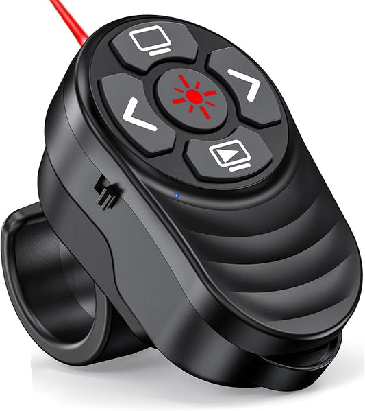 Dinofire USB Type C Wireless Presenter Remote Presentation Laser Pointer Finger Ring PowerPoint Clicker-Slide Advancer for Mac Laptop Class Office