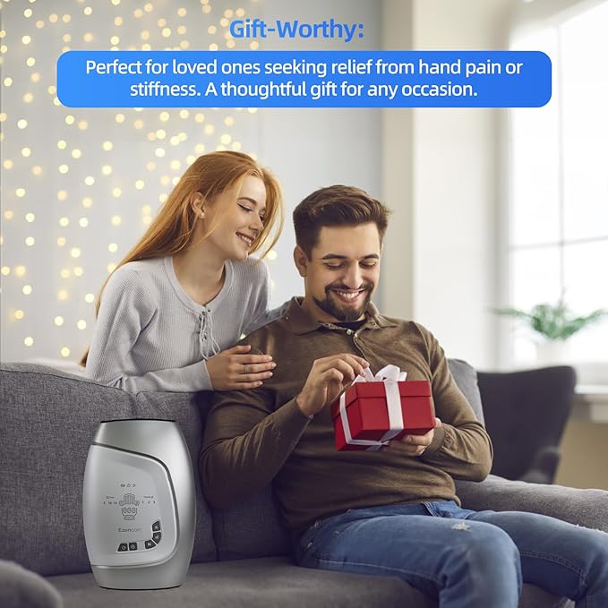 Electric Hand Massager,Cordless Hand Massager, 3 Level Heating, Fingers Palm and Wrist Chooseable, Glove-Like, Finger Separation