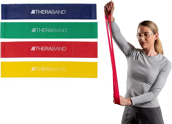 THERABAND Resistance Band Loop Set, Resistance Bands for Kids, Band Loop Kit for Workouts, Beginner to Advanced Levels for Exercise, Rehab, Physical Therapy, & Stretching
