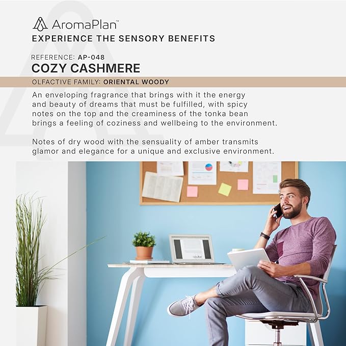AromaPlan Hotel Scents Cozy Cashmere 5 Fl Oz (2 Pack), Luxury Aroma & Hotel Fragrance Diffuser Oil- Hotel Diffuser Oil for Aromatherapy- USA Made, Bigger Bottle, Bolder Aroma & Longer Lasting