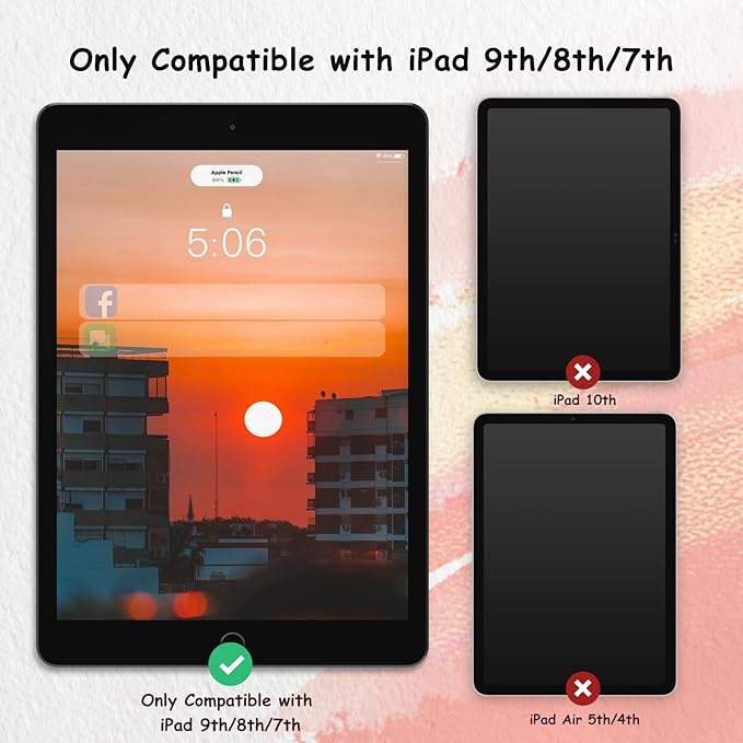 bersem 2 Pack Paperfeel Screen Protector compatible with iPad 9th / 8th / 7th Generation (10.2-Inch, 2021/2020/2019 Model), Matte PET film for Drawing, Anti-Glare, Designed for Apple Pencil