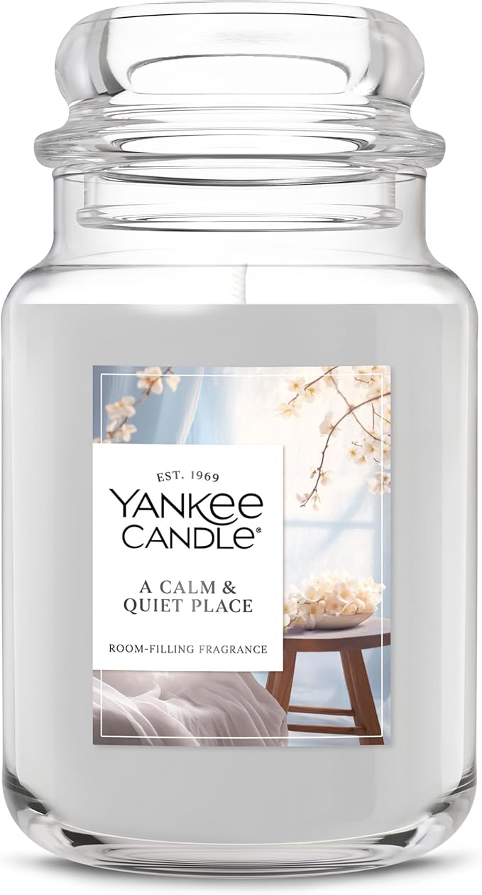 Yankee Candle Large Jar Scented Candle with up to 150 Hour Burn Time, Premium Plant Wax Blend for Consistent Burn, 22 oz Jar Candle with Room Filling Fragrance, A Calm & Quiet Place