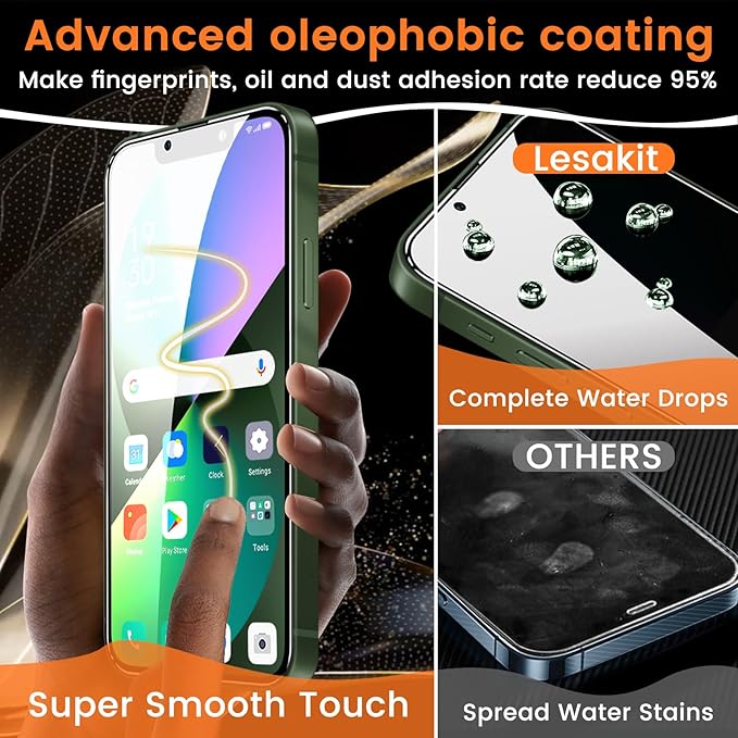 3+3 Pack Privacy Screen Protector for iPhone 13 6.1-Inch with 3 Pack Camera Lens Protector, Anti Spy Tempered Glass Film 9H Hardness Bubble Free Case Friendly