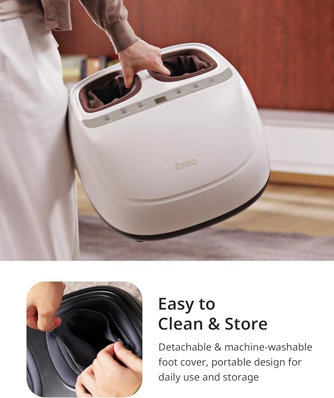 Foot Massager with 2 Level Heat, 3 Level Air Compression & Vibration, Deep Kneading Shiatsu, Remote Control & Timer for Pain Relief, Neuropathy, Plantar Fasciitis, Comfort for Long Stand & Fitness