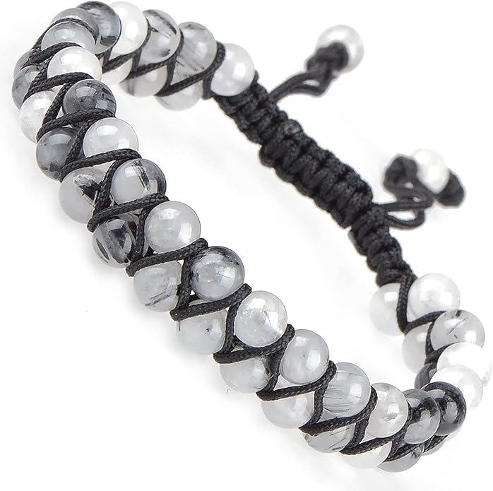 MASSIVE BEADS Double Layer Natural Chakra Healing Power Crystals Macrame Bracelet Yoga Stone Beads Gemstone Meditation Relax Anxiety Bangle for Unisex Women Men