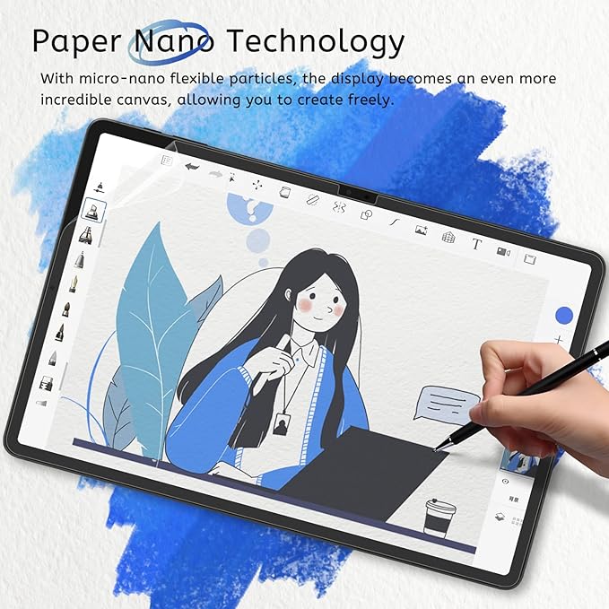 MOBDIK 2 PACK Paper Screen Protector Compatible with Samsung Galaxy Tab S10 Plus / S9 Plus/Tab S9 FE+ / Tab S8 Plus/Tab S7 FE/Tab S7 Plus, Anti Glare, Like Writing on Paper