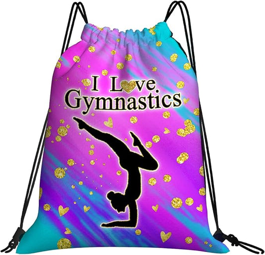 Gymnastics Drawstring Bags Adjustable Sports Gym Bag Drawstring Backpack Water Resistant String Bag Party Favors Bags