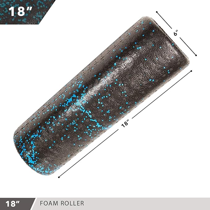 Day 1 Fitness High-Density Round Foam Rollers - 4 Size and 8 Color Options - Massage Rollers for Stretching, Deep Tissue and Myofascial Release