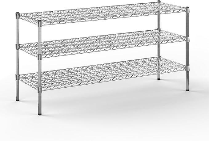 18" Deep x 54" Wide x 27" Height Wire Shelving Kit | 3-Tier | NSF Commercial Storage Rack Unit