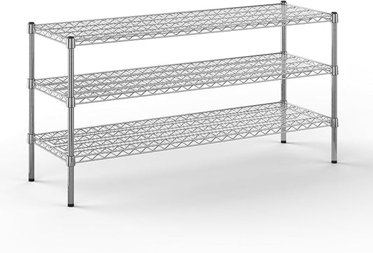 18" Deep x 54" Wide x 27" Height Wire Shelving Kit | 3-Tier | NSF Commercial Storage Rack Unit