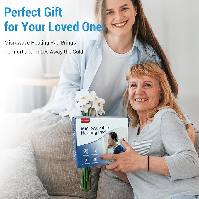 Comfytemp Microwavable Heating Pad for Pain Relief, 8"x16" 2.18 LB Hot Pack Moist Heat Physical Therapy for Neck Shoulder, Cramps, Muscle Aches, Joints, Warm Compress Recovery Gifts