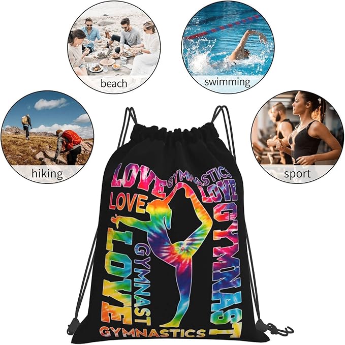 Gymnastics Drawstring Backpack Gym String Bag Drawstring Sackpack Sport For Womens Mens