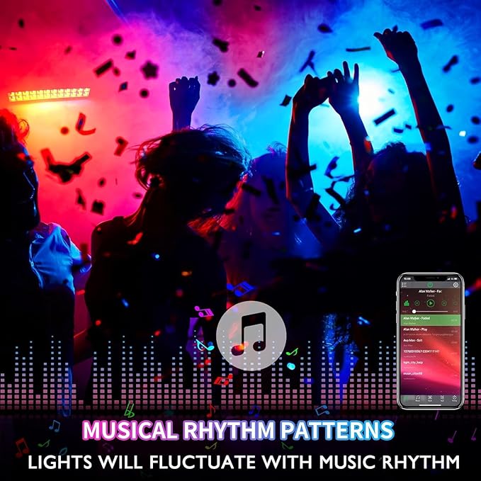 LED Stage Wash Light Bar - 2Pack 48W RGB DJ Light Bar IP66 Waterproof by Smart APP & Remote Control Wall Washer Uplight for Garden Stage Lighting Events Home Decoration Wall Display