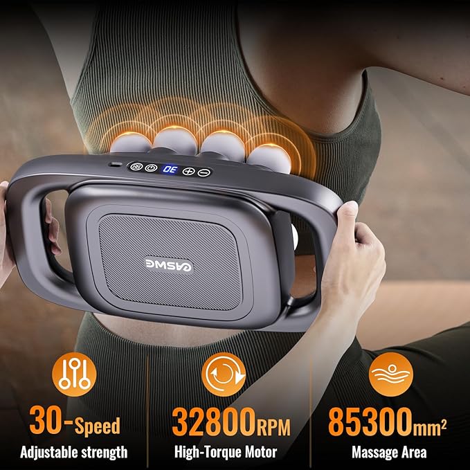 16-Head Massage Gun, Electric Deep Tissue Body Massager, Professional Muscle Massager Tool for Easing Shoulder, Back, Neck, Legs Tension, 30 Adjustable Speeds, Massage Gifts for Women, Men (16-Head)