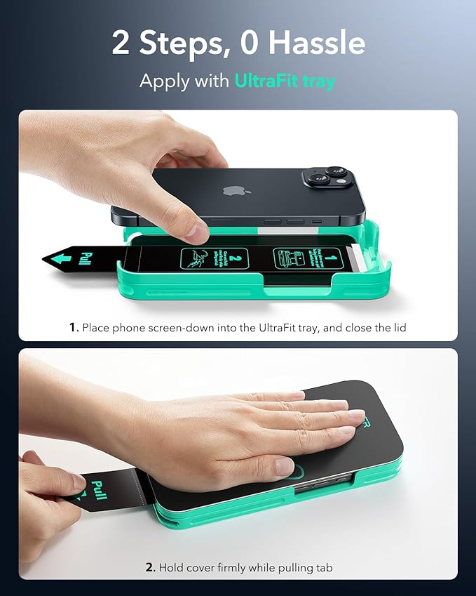 ESR 3 Pack 9H+ Glass for iPhone 13 Pro Max/iPhone 14 Plus Privacy Screen Protector, [Military Grade Shatterproof & Longest Durable] Armorite Anti-spy Tempered Glass with UltraFit Tray